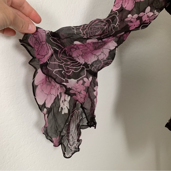 Vintage Y2K Separates Silk Floral Angel Wing Blouse Women’s Petite L Pink Brown - Picture 10 of 17